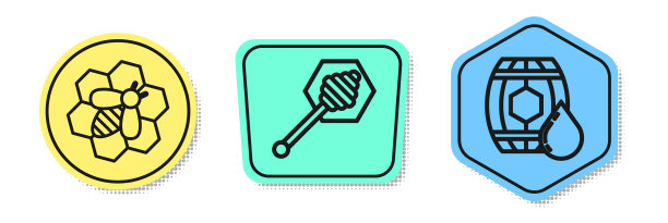 设线蜂和蜂窝蜜勺棍图片下载