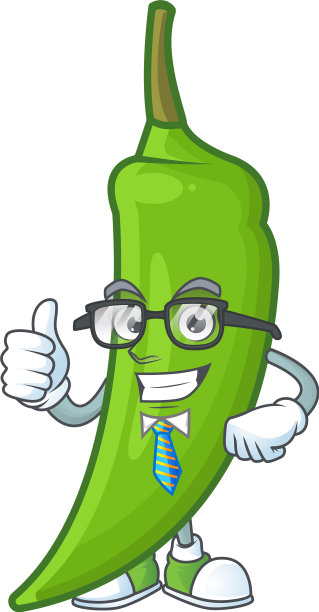 酷商人绿辣椒卡通人物图片下载