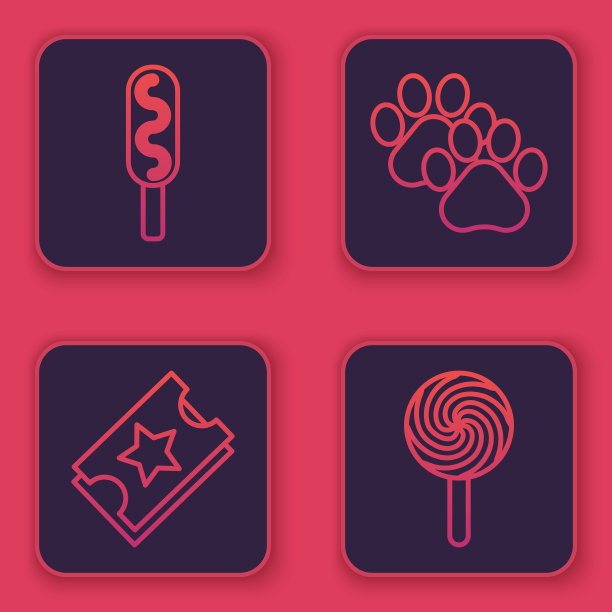 设定线玉米狗票爪印和棒棒糖图片下载