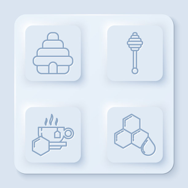 为蜜蜂设线蜂箱，蜂蜜勺，木棍杯图片下载
