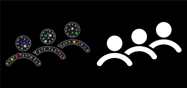 闪光网格2d人队列图标与光点图片下载