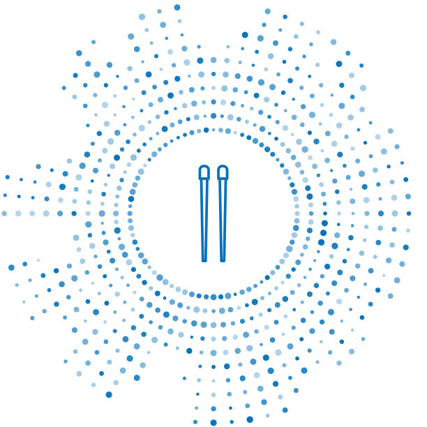 蓝线食物筷子图标孤立在白色图片下载