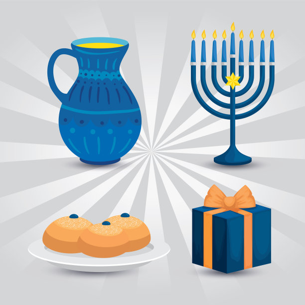 带有礼盒和图标的吊灯图片下载