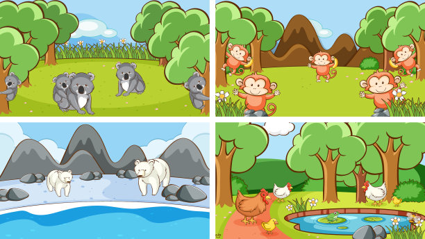 背景场景动物在野外图片下载