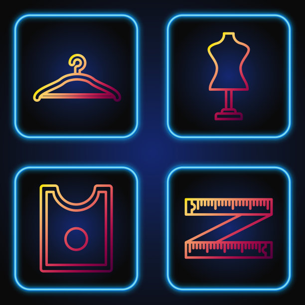 设置线卷尺缝制图案衣架图片下载