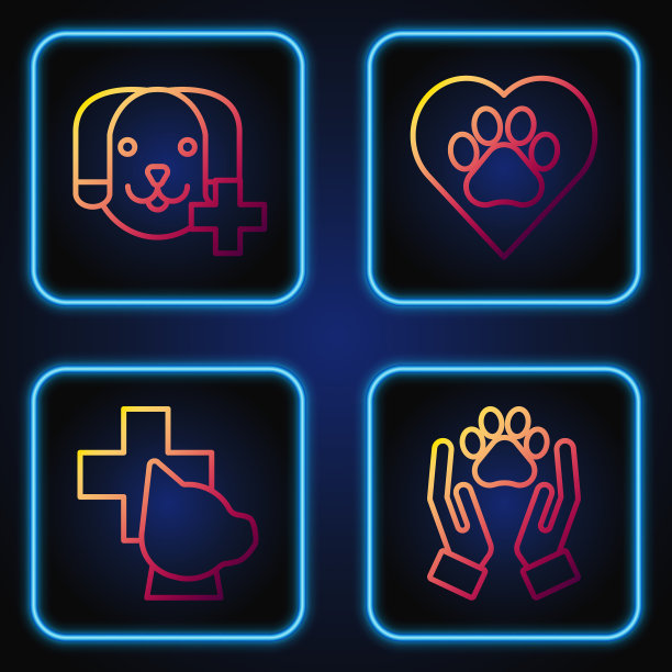 设绳手带动物脚印兽医图片下载