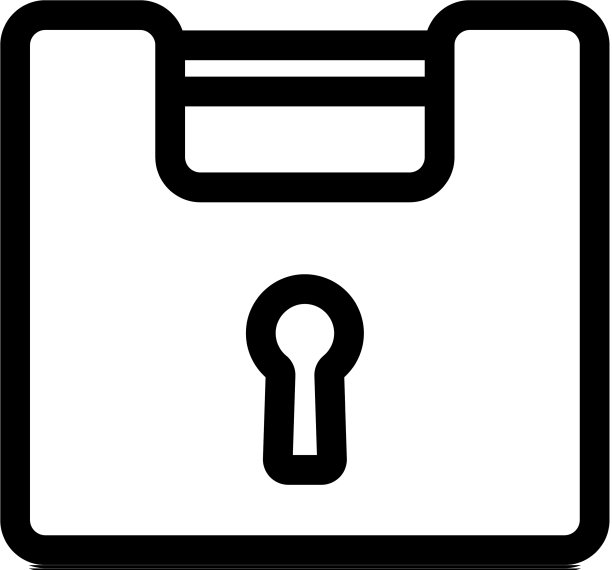 门锁图标孤立轮廓符号图片下载