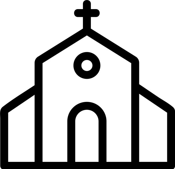 教堂图标孤立轮廓符号图片下载
