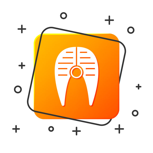 白色的鱼排图标孤立在白色的背景图片下载