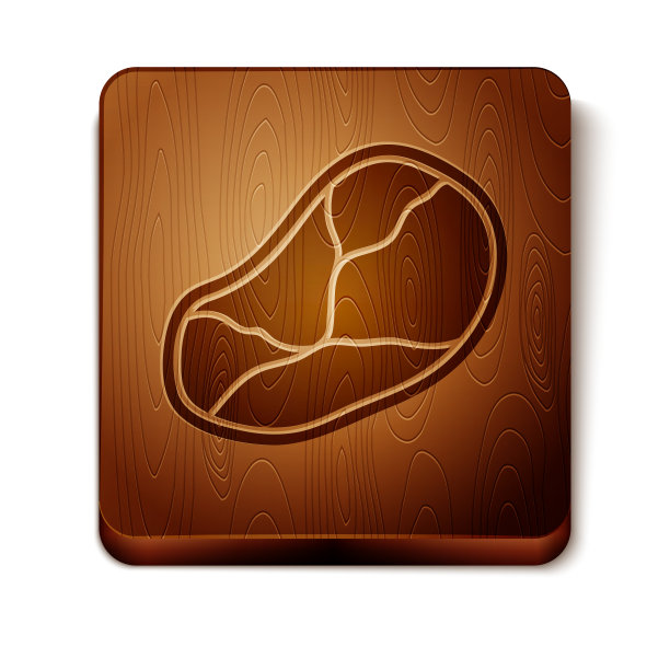 棕色牛排肉图标孤立在白色图片下载