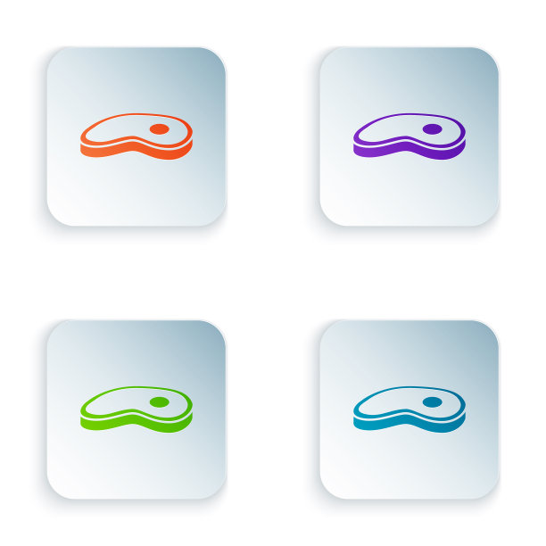 颜色牛排肉图标孤立在白色图片下载