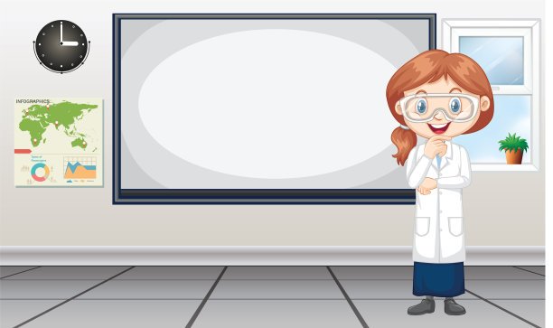 科学家站在白板上图片下载