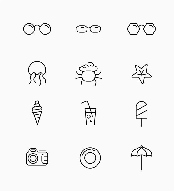 设计和线性图标用于收集物品图片下载