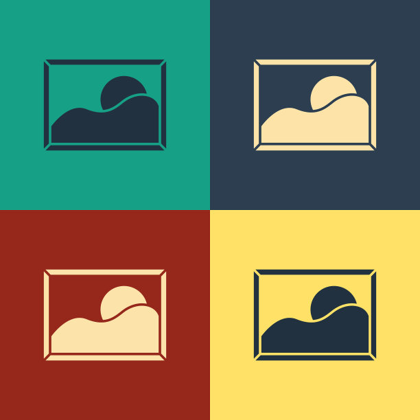 彩色图片景观图标孤立的颜色图片下载