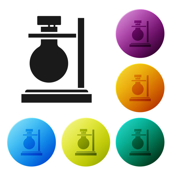 支架上的黑色玻璃试管瓶，图标隔离图片下载