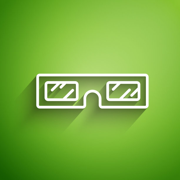 白线3d电影眼镜图标孤立图片下载