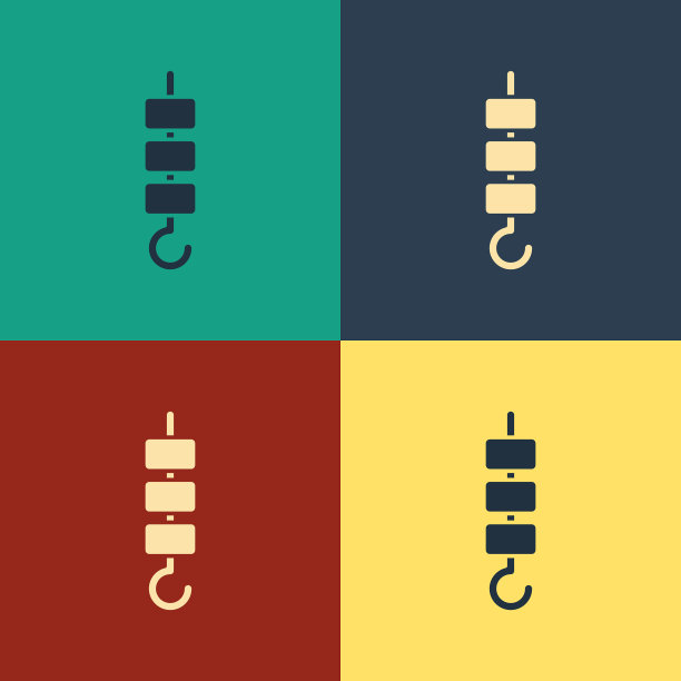 彩色烤羊肉串上串棍图标图片下载