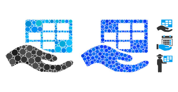 服务时间表马赛克图标圈图片下载