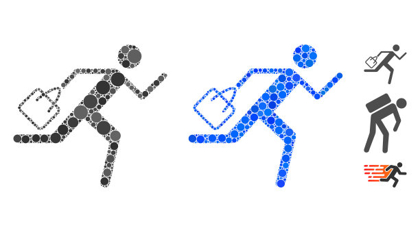 购物奔跑的人马赛克图标圆点图片下载