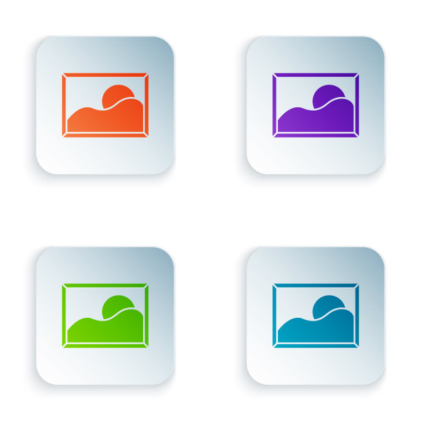 彩色图片风景图标孤立在白色图片下载