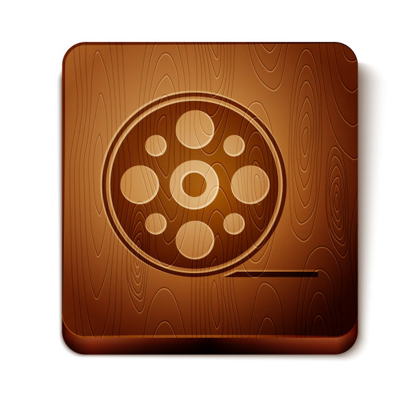 棕色胶片卷轴图标孤立在白色背景上图片下载