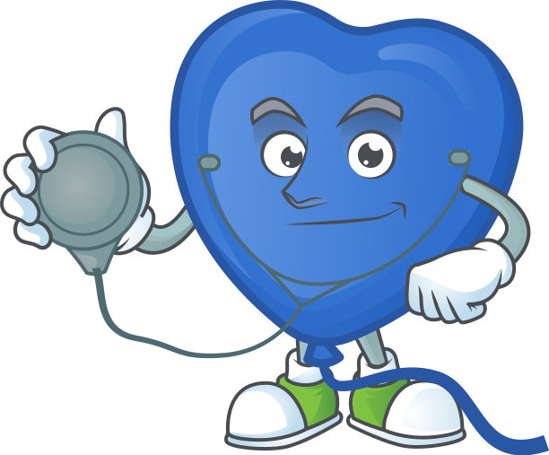 蓝色爱气球卡通人物造型为一种图片下载