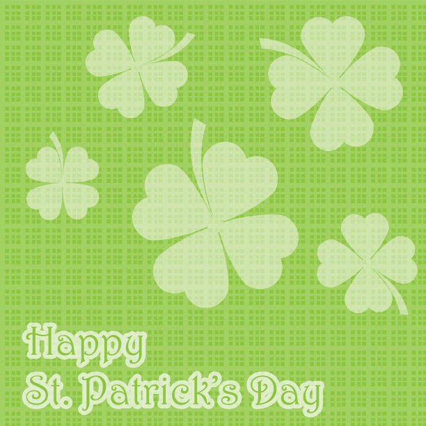圣帕特里克节与三叶草叶子在长方形图片下载