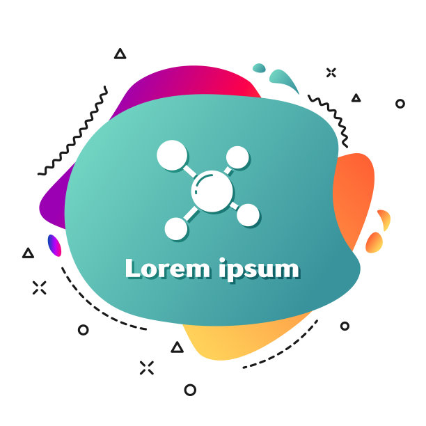 白色分子图标孤立在白色背景上图片下载