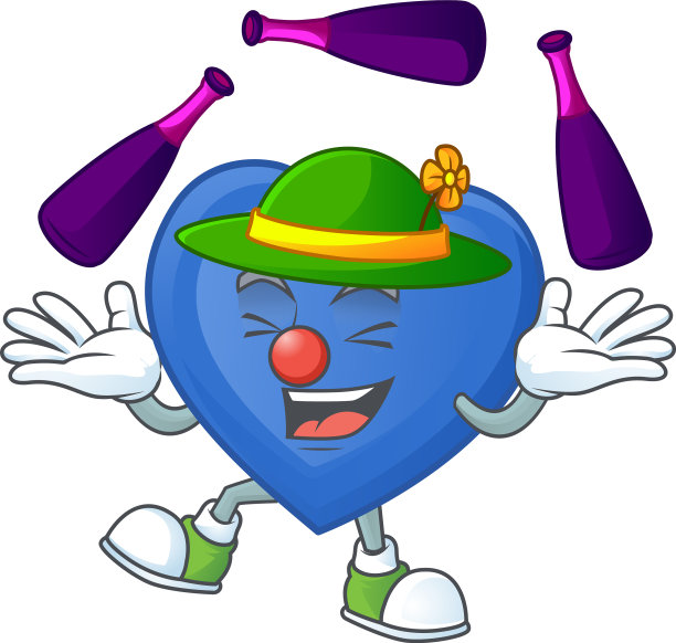 可爱和酷杂耍蓝色爱卡通人物图片下载