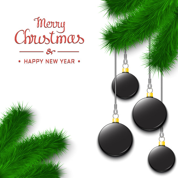 圣诞树上的冰球图片下载