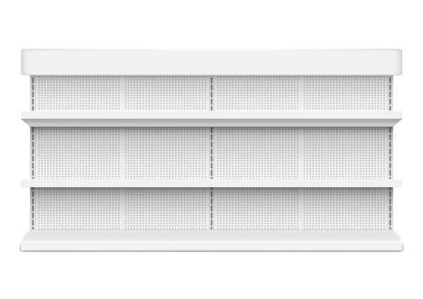 白色空商店交易货架市场图片下载