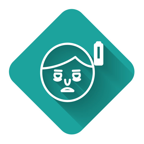 白线疲劳图标孤立与长阴影图片下载