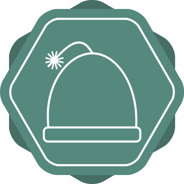 美丽温暖的帽子线图标图片下载