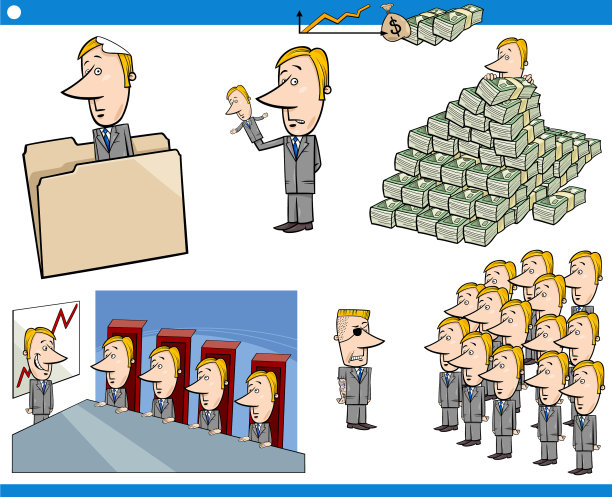 卡通商业概念和人物设置图片下载