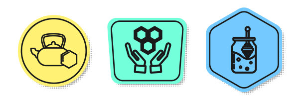 用蜂窝状和蜂窝状的蜂蜜铺线茶壶图片下载