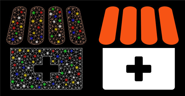 发光网2d药店图标与光点图片下载