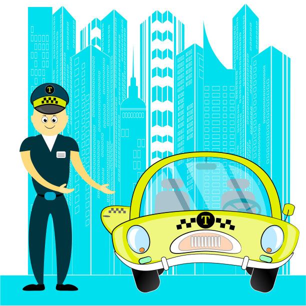 出租车司机邀请乘客上车图片下载