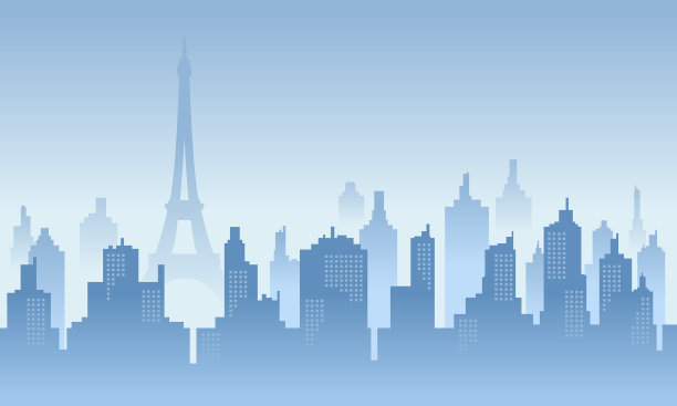 早晨在巴黎城楼里有蓝色图片下载