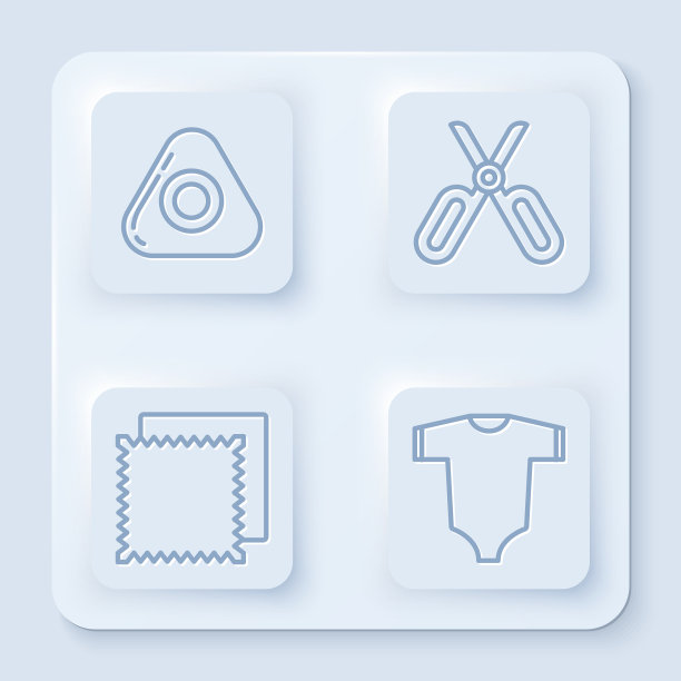 设线缝粉笔剪刀纺织面料图片下载