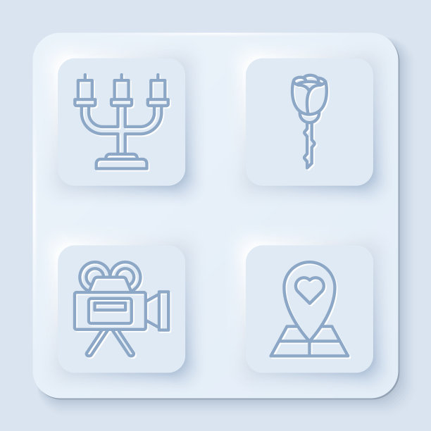 布景线烛台鲜花玫瑰电影摄像机图片下载