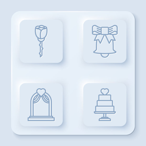 集线花玫瑰铃婚礼拱门图片下载