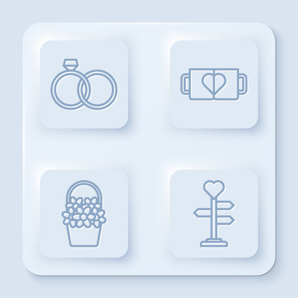 套线结婚戒指两个咖啡杯和心形图片下载