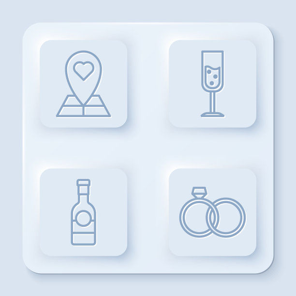 设线地图指针与心形玻璃的图片下载