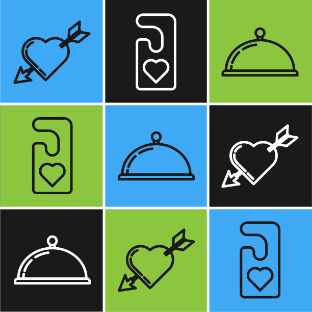 用心和箭定线爱情符号图片下载