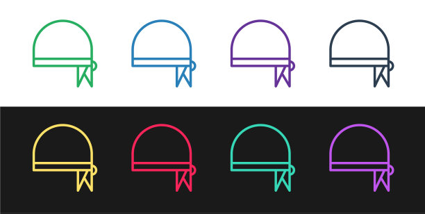 设定线海盗头巾头像孤立图片下载