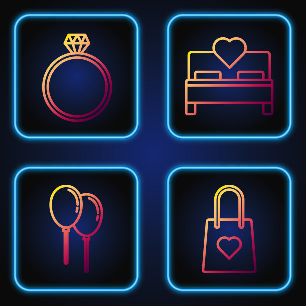 带心形气球的购物袋图片下载