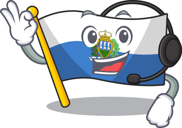 可爱的旗帜圣马力诺卷轴卡通人物图片下载