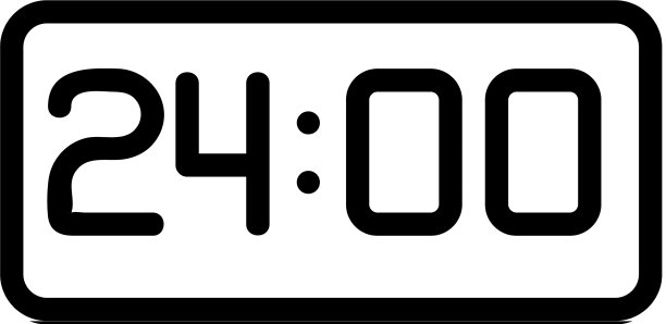 电子钟图标孤立轮廓图片下载