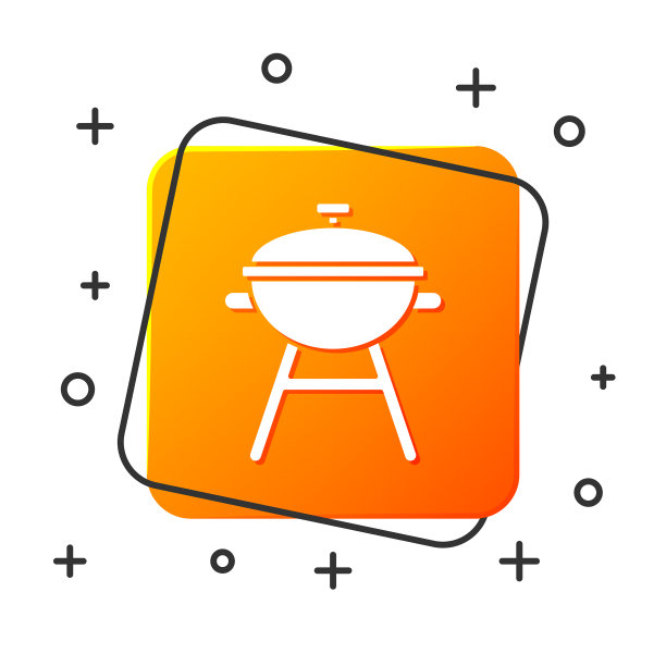 白色烧烤架图标孤立在白色图片下载