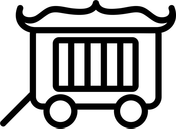 马戏团马车图标孤立轮廓符号图片下载